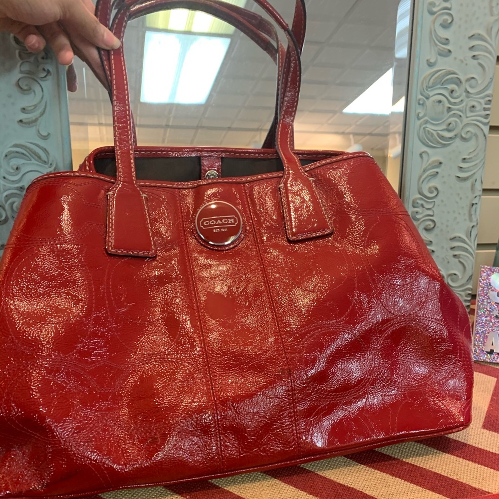 Ruby red Coach purse